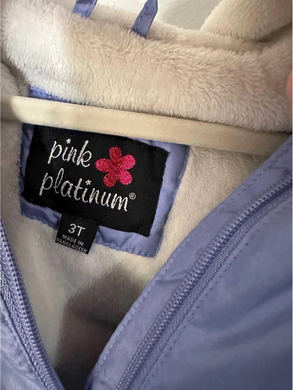 Pink Platinum Toddler 3T Blue and Cream Animal Print Hooded Jacket